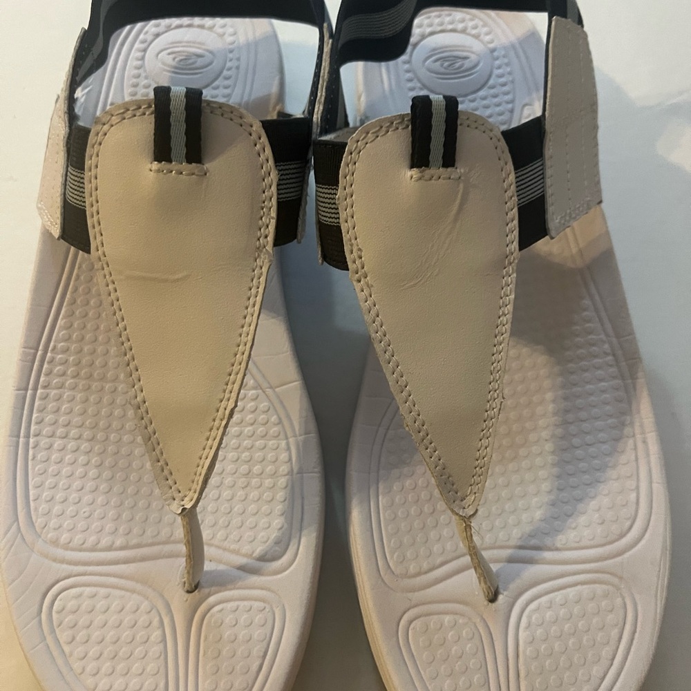 Blue and White Easy Spirit Sandals